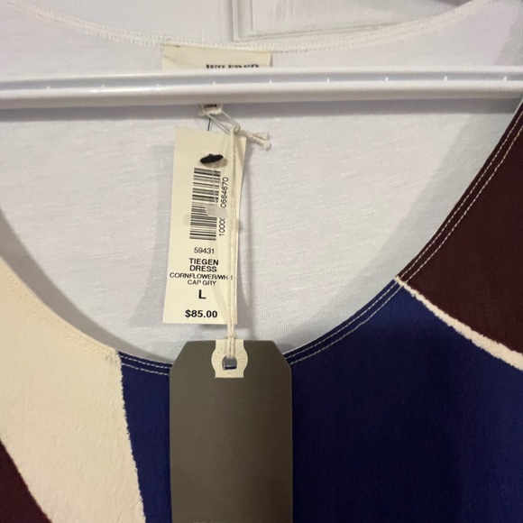 Aritzia Tiegen Dress, Size Large, cornflower blue, royal blue and neutral tones. - Picture 7 of 7